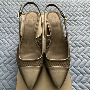 Naturalizer Black Mesh Slingback Heels